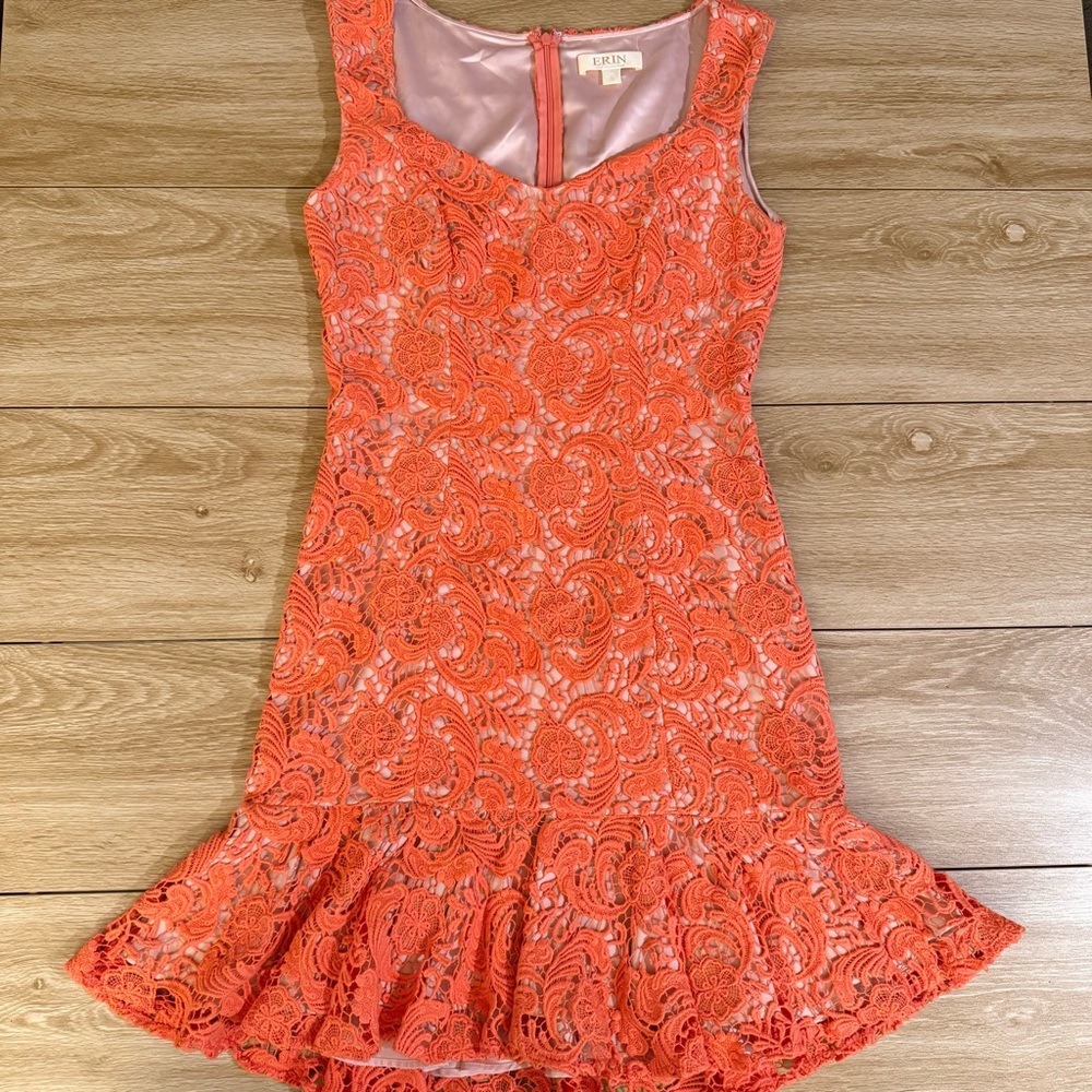 Vintage ERIN by Erin Fetherston Orange Lace Dress Size 6